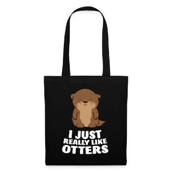 J’aime la loutre Tout simplement Loutre drôle - Sac en tissu - noir - Devant