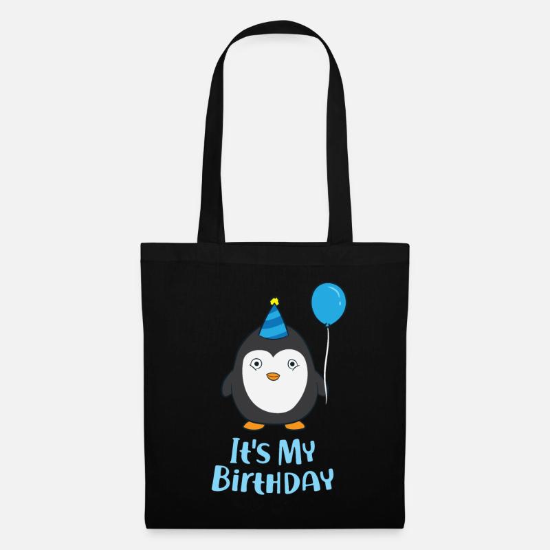 Pinguin Geburtstag Pinguin Geburtstagskind Pinguin - Stoffbeutel - Schwarz