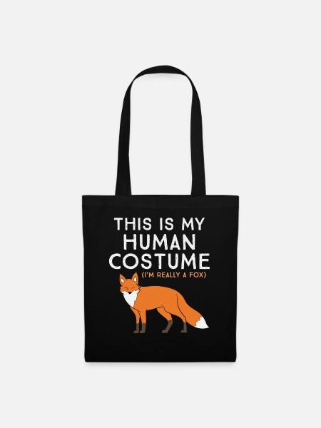 Das Ist Mein Menschen Kostüm Ich Bin Ein Fuchs - Stoffbeutel - Schwarz