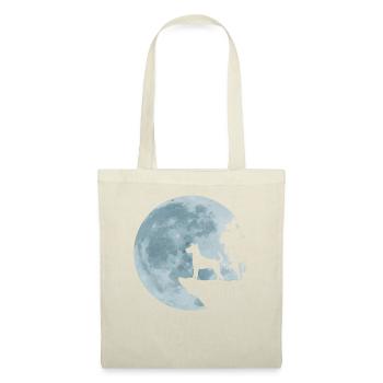 Jack Russell Terrier Hund Vollmond Jacki Geschenk - Stoffbeutel - Natur - Vorne