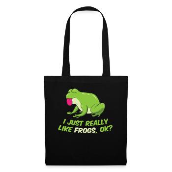 J’aime les grenouilles Tout simplement C’est une grenouille vraiment drôle - Sac en tissu - noir - Devant
