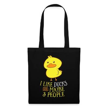 Cute Duck I Like Ducks And Maybe 3 People - Tote Bag - black - Front