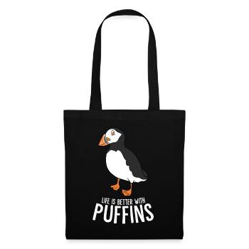 Life Is Better With Puffins - Tote Bag - black - Front