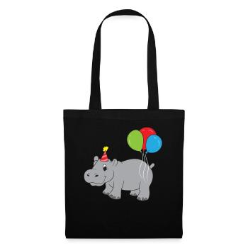 Hippo Birthday Sweet Hippo Cute Hippopotamus - Tote Bag - black - Front