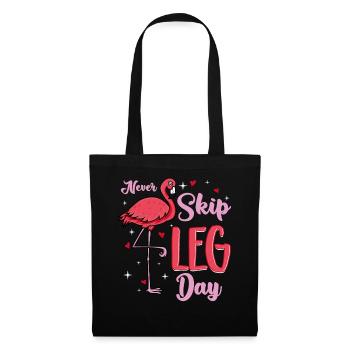 Flamingo Trainier Die Beine Fitness Flamingo - Stoffbeutel - Schwarz - Vorne