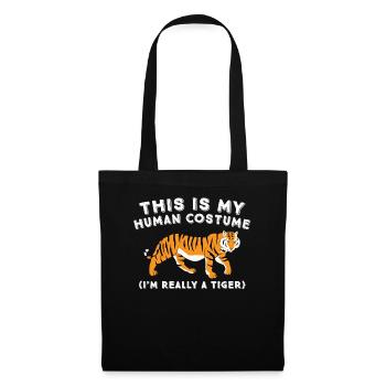 Mon costume humain Je suis Vraiment Un Tigre - Sac en tissu - noir - Devant