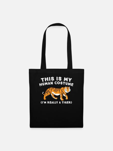 This Is My Human Costume I'm Really A Tiger - Tote Bag - black