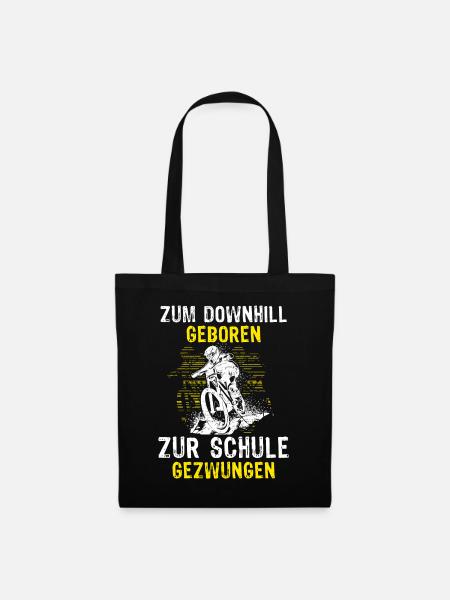 Zum Downhill Geboren MTB Fahrer Mountain Biker - Stoffbeutel - Schwarz