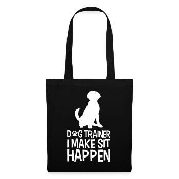 Dresseur de chiens - Je fais asseoir - Sac en tissu - noir - Devant
