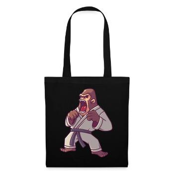 Judo Gorilla, jiu jitsu karate kampfsport - Stoffbeutel - Schwarz - Vorne