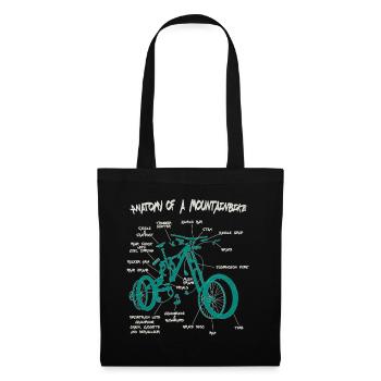 Anatomie d’un vélo de montagne en descente - Sac en tissu - noir - Devant