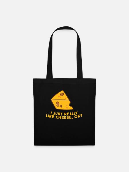 I Just Really Like Cheese Ok Funny Cheese Lover - Tote Bag - black