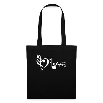 Coeur de musique d'amour - Sac en tissu - noir - Devant