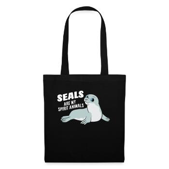 Les phoques sont mes animaux préférés Doux Phoque - Sac en tissu - noir - Devant