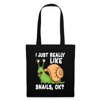 I Just Really Like Snails, Ok Funny Snail Lover - Tote Bag - black - Front