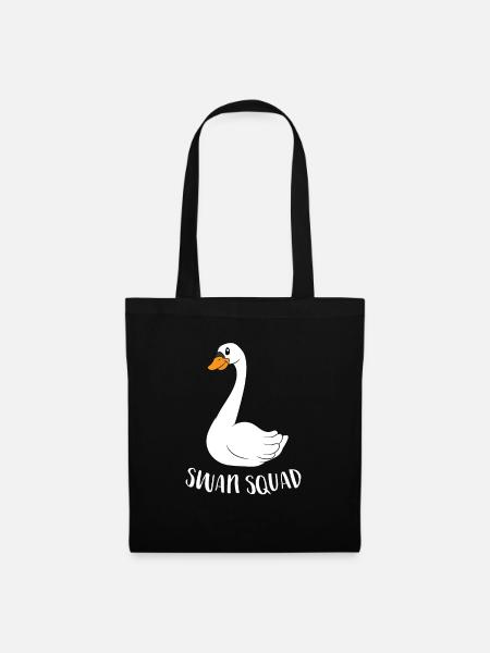 Cute Swan Squad Funny Team Swans - Tote Bag - black