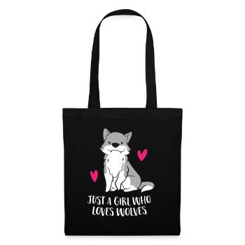 Juste une fille qui aime les loups - Sac en tissu - noir - Devant