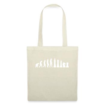 Schach Geschenk Schachspieler Evolution Schachmatt - Stoffbeutel - Natur - Vorne