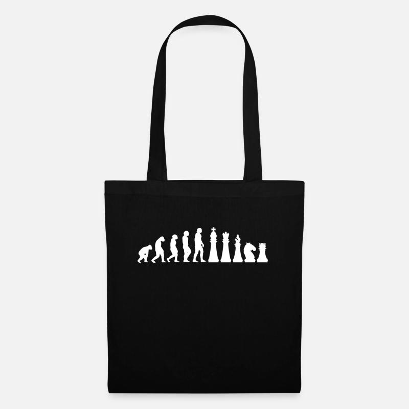 Échecs cadeau évolution du joueur d'échecs échec et mat - Sac en tissu - noir