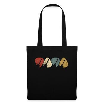 Guitare plectre guitariste mélomane guitare - Sac en tissu - noir - Devant