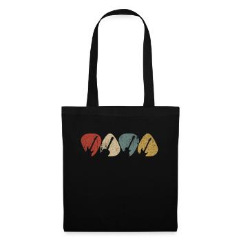 Guitare plectre guitariste mélomane guitare - Sac en tissu - noir - Devant