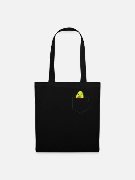 Avocado in der Tasche Vegan Avocado - Stoffbeutel - Schwarz