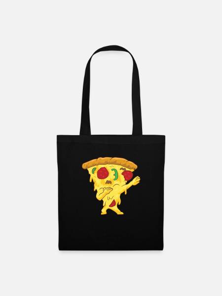 Dabbing Pizza Lustiges Pizza - Stoffbeutel - Schwarz
