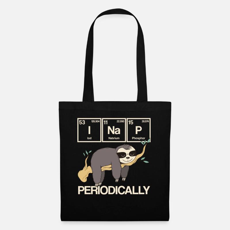 Periodensystem I Nickerchen Periodisch Sloth Geek - Stoffbeutel - Schwarz