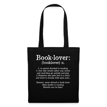 Buchliebhaber Nomen Buchliebhaber Lesegeschenk - Stoffbeutel - Schwarz - Vorne