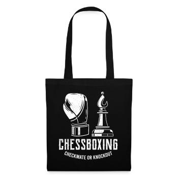 Chessboxing, schach boxen geschenk - Stoffbeutel - Schwarz - Vorne