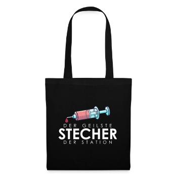 Der geilste Stecher, pflegekraft pflege geschenk - Stoffbeutel - Schwarz - Vorne