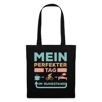 Perfekter Tag im Ruhestand Fahrrad Kaffee Schlafen - Stoffbeutel - Schwarz - Vorne