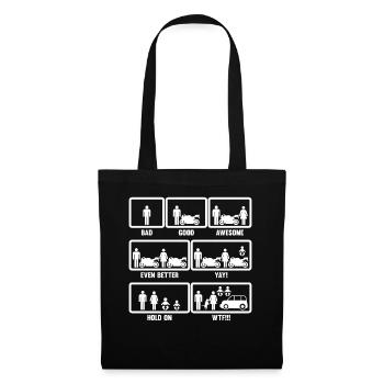 Motorcyclist Family Father Motorbike Biker Bike - Tote Bag - black - Front