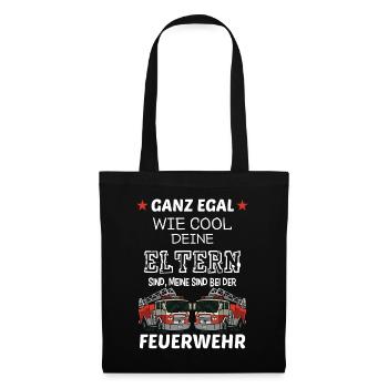 Coole Eltern Feuerwehr Feuerwehrmann Feuerwehrauto - Stoffbeutel - Schwarz - Vorne