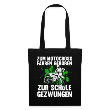 Motocross Fahren zur Schule Gezwungen Biker - Stoffbeutel - Schwarz - Vorne