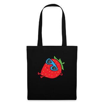 Fraise Summer Fruit Lunettes de soleil Sur fraise - Sac en tissu - noir - Devant