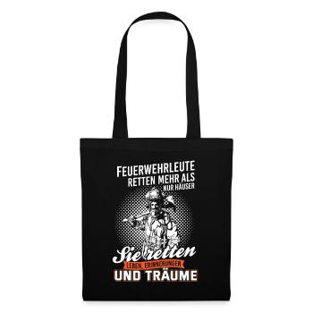 Feuerwehrleute Feuerwehrmann Retten Feuerwehr Ehre - Stoffbeutel - Schwarz - Vorne