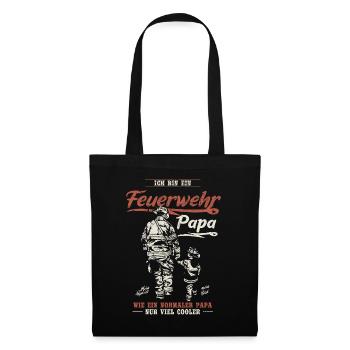 Feuerwehr Papa Feuerwehrmann Firefighter Vatertag - Stoffbeutel - Schwarz - Vorne