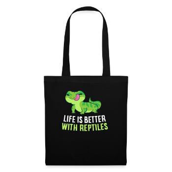 Life Is Better With Reptiles Cute Lizards Reptiles - Tote Bag - black - Front