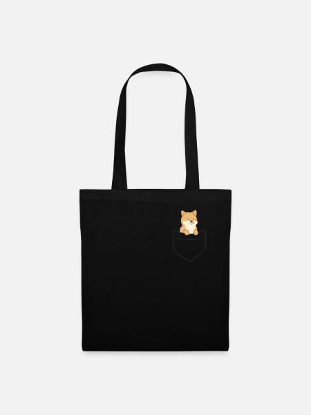 Shiba Inu Hund In Der Tasche - Stoffbeutel - Schwarz
