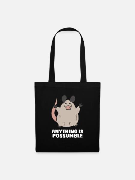 Opossum Anything Is Possumble Geschenk Opossums - Stoffbeutel - Schwarz