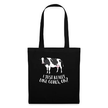 Cattle Cow Farmer Gift I Just Really Like Cows, - Tote Bag - black - Front