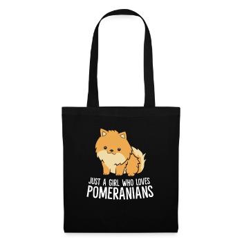 Nur Ein Mädchen Das Pomeranian Hunde Liebt - Stoffbeutel - Schwarz - Vorne