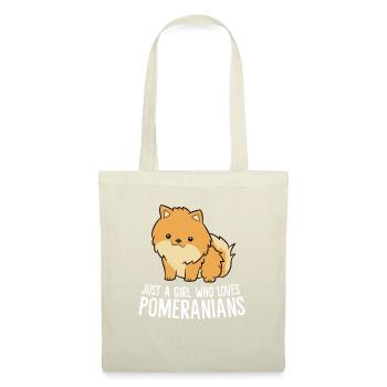 Nur Ein Mädchen Das Pomeranian Hunde Liebt - Stoffbeutel - Natur - Vorne
