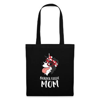 Border Collie Chien Mama Border Collie Mamma - Sac en tissu - noir - Devant