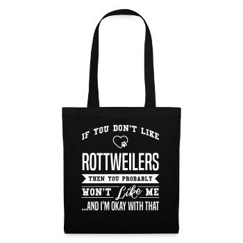 Si vous n'aimez pas Rottweiler Rottweiler Rottwei - Sac en tissu - noir - Devant