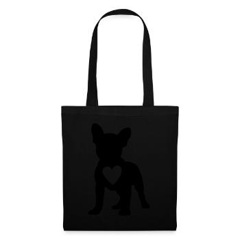 Amour Frenchie Dogs Heart French Bulldog Hu - Sac en tissu - noir - Devant