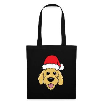 Goldendoodle With Santa Hat Goldendoodle Dog - Tote Bag - black - Front