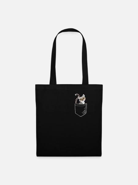 Lemur - Stoffbeutel - Schwarz
