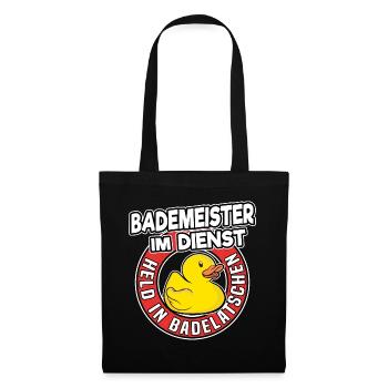 Bademeister Im Dienst Rettungsschwimmer Geschenk - Stoffbeutel - Schwarz - Vorne